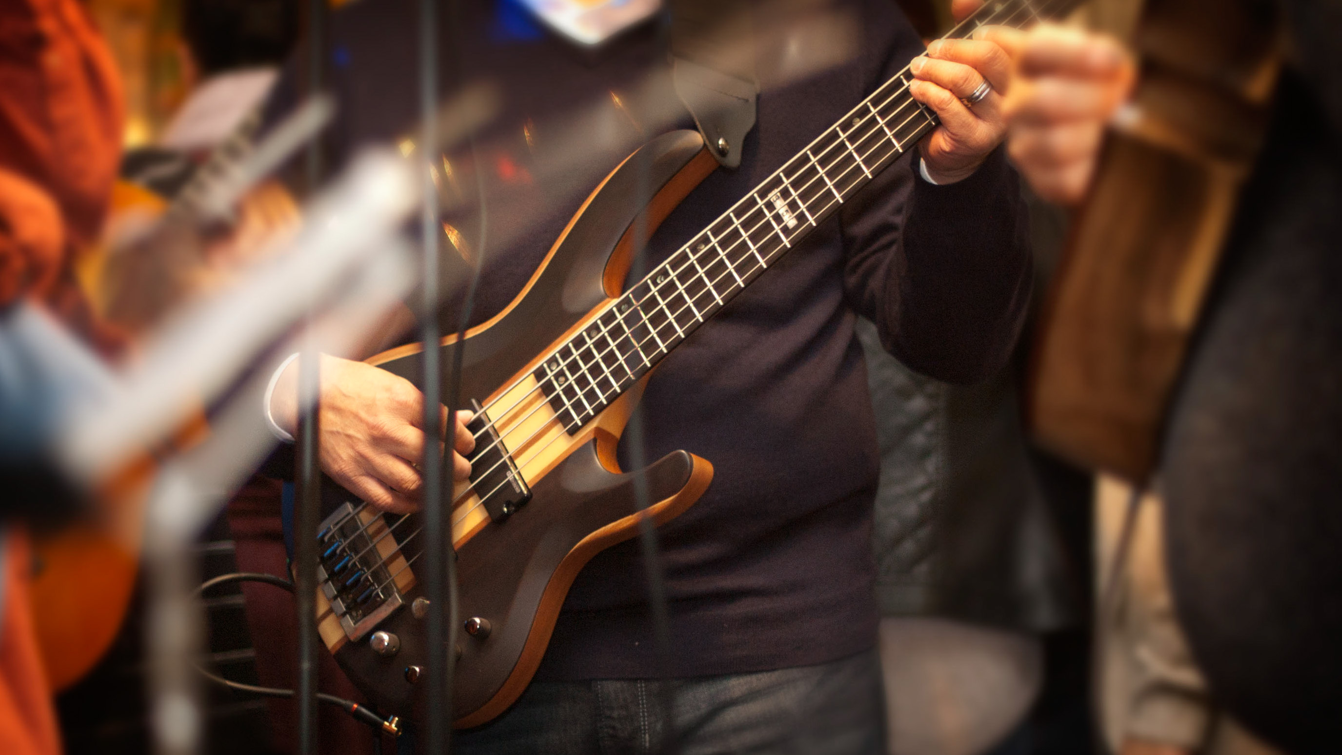 string bass player