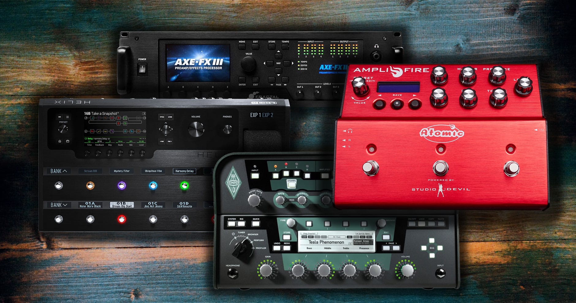Axe FX vs Helix vs Kemper vs AmpliFIRE – Modelling Amps Shootout