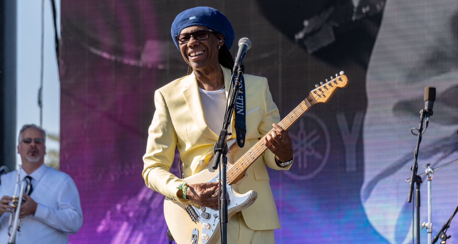 Nile Rodgers on stage at festival