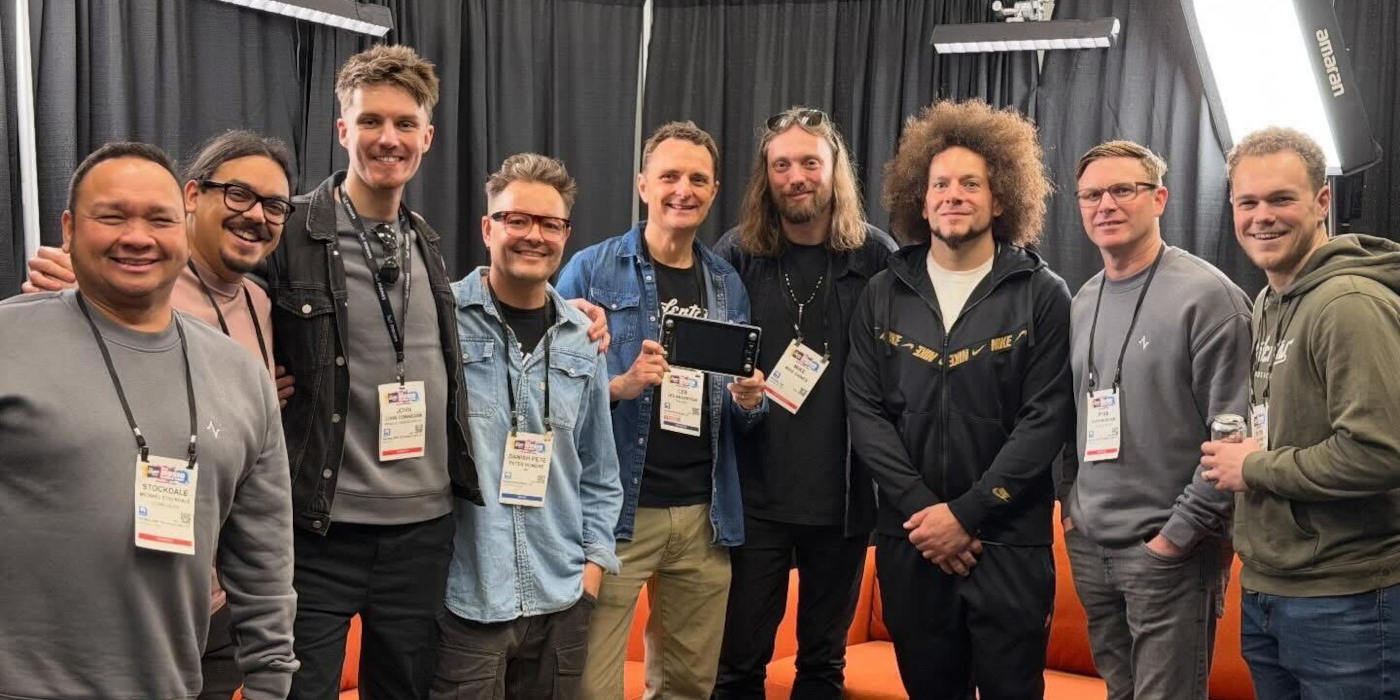 A photo of the Andertons team at the Neural DSP booth at NAMM 2026