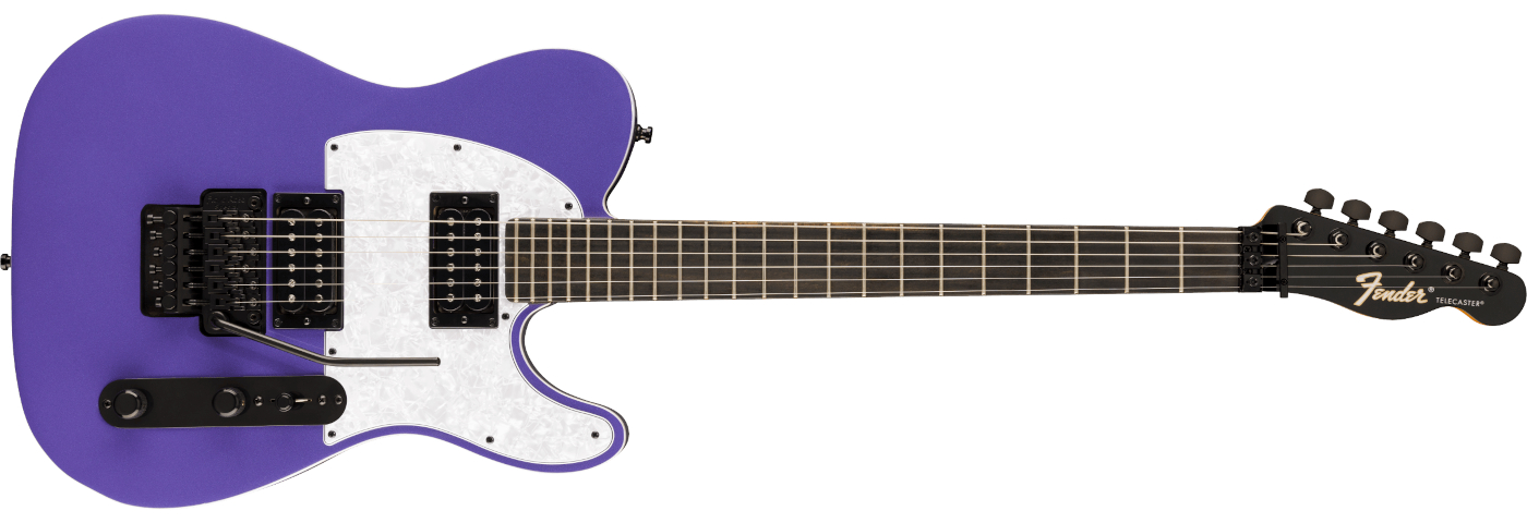 Fender Fusion Telecaster HH Floyd Rose electric guitar in aura metallic purple