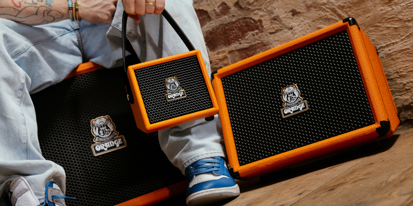A lifestyle photo showing the range of Orange Outlowd Ed Sheeran acoustic amps