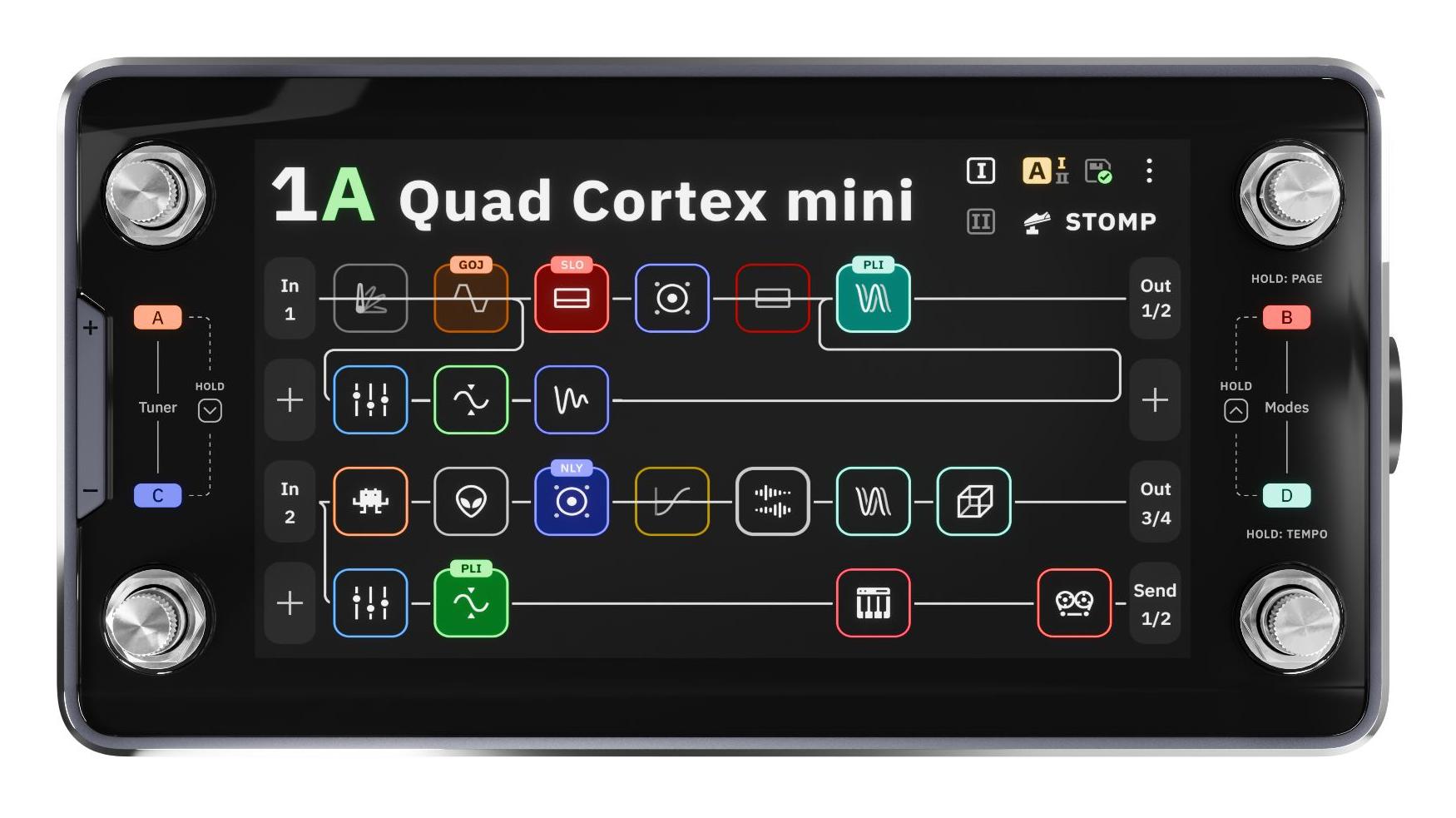 the touchscreen and workflow of the neural dsp quad cortex mini